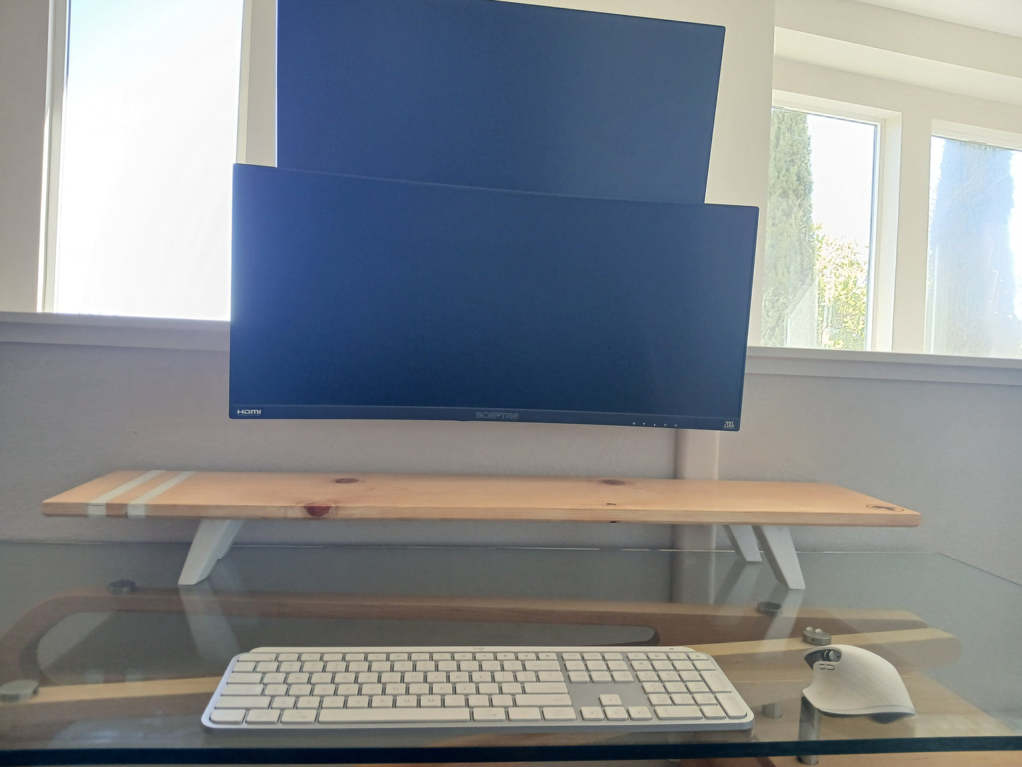 Monitor Stand Setup - Epoxy Inlayed