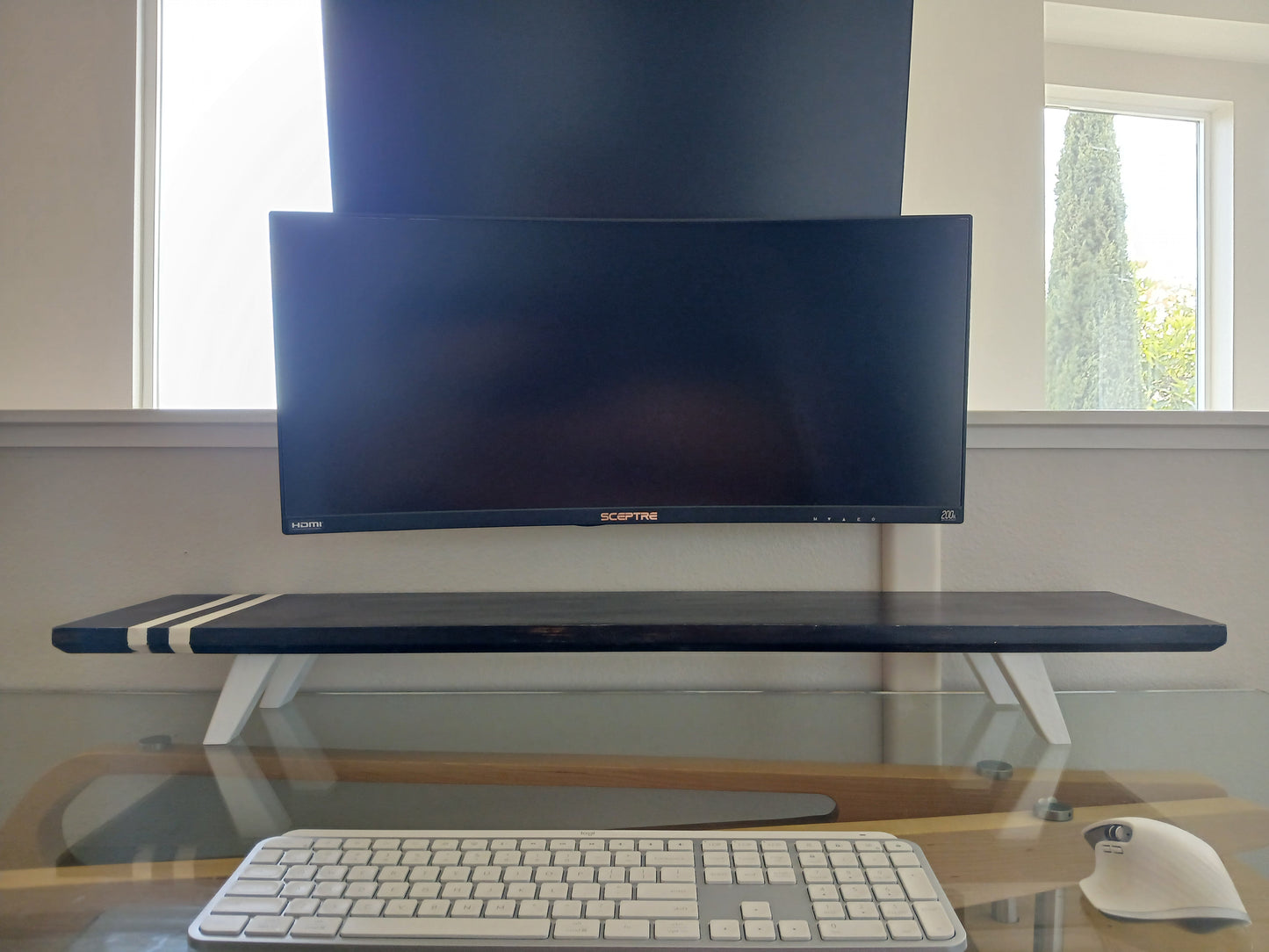 Monitor Stand Setup - Epoxy Inlayed