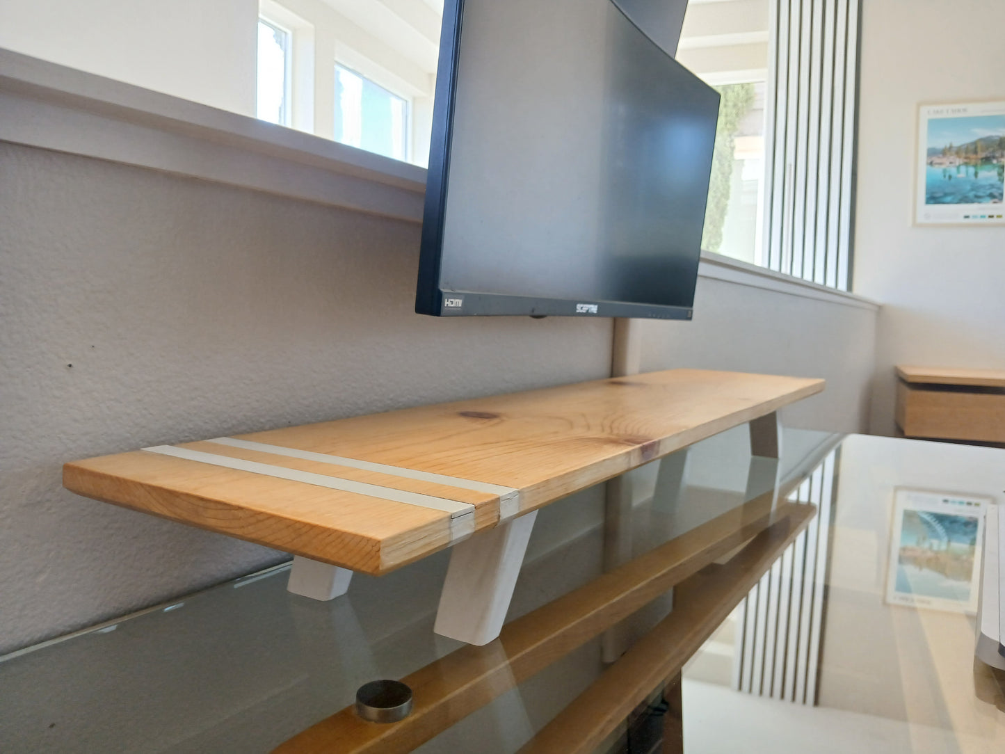 Monitor Stand Setup - Epoxy Inlayed