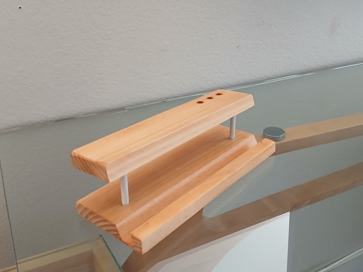 Modern Handcrafted Wood Tablet Stand with Pen Holders