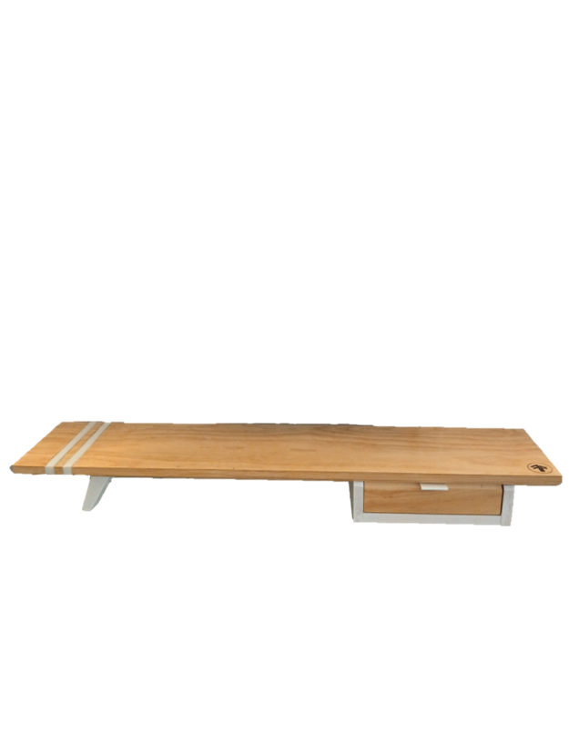 Monitor Stand Setup with Drawer (Metal Inlay)